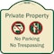Signmission Designer Series-Private Property No Parking Or Trespassing With Symbols, 18" x 18", TG-1818-9916 A-DES-TG-1818-9916 - alternate 1